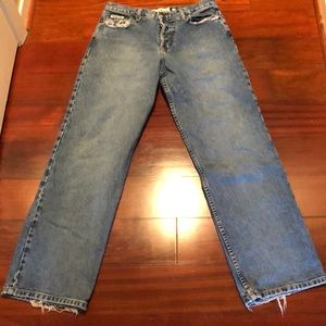 l.e.i  Brand Recycled Denim Distressed Blue Jeans